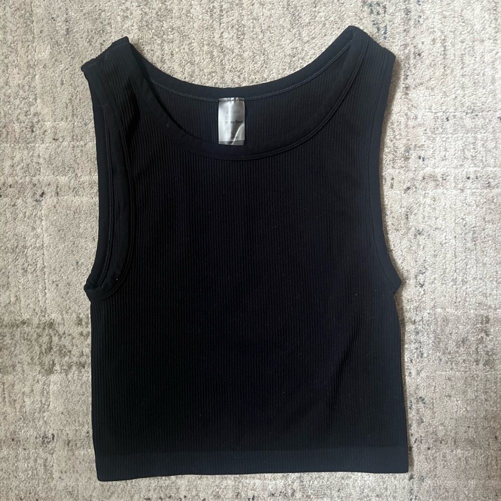 ARITZIA Sunday Best Ribbed Tank in Black